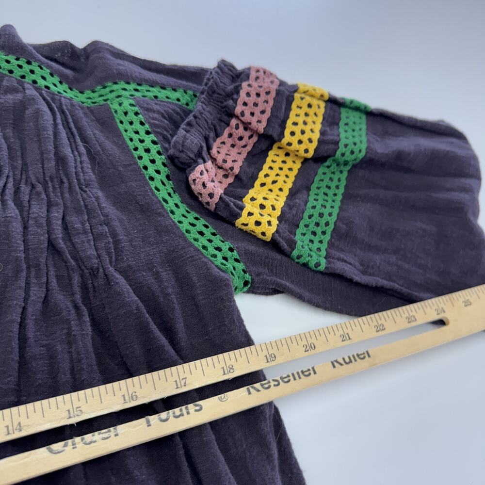 Urban Outfitters‎ Blouse Womens XS Boho Peasant Top Tassel Multicolor Flowy - Picture 8 of 8